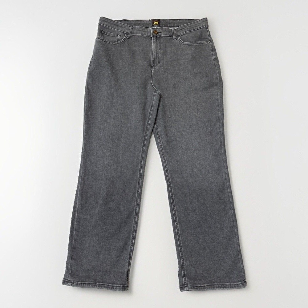 LEE Straight Leg Women's Jeans Size 18 Medium‎ Gray Wash Denim